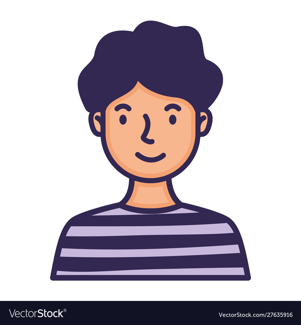 Man face avatar character fill style