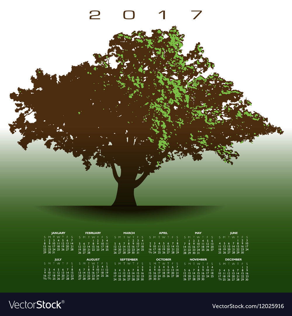 Oak Tree Calendar 2017