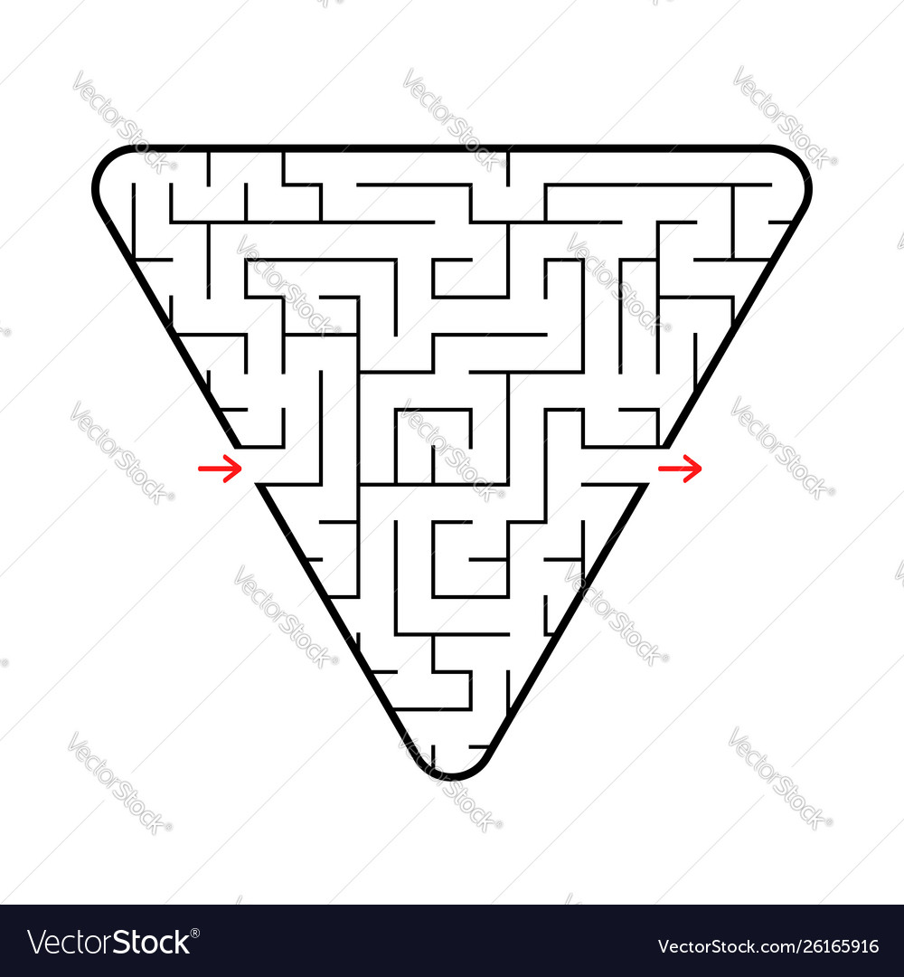 Triangular labyrinth with an input and exit vector image Triangular labyrinth with an input and exit