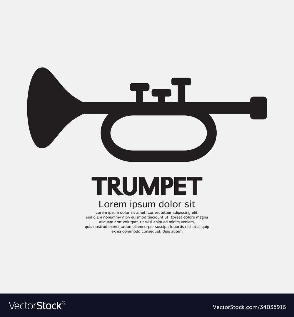 Trumpet black symbol icon music concept