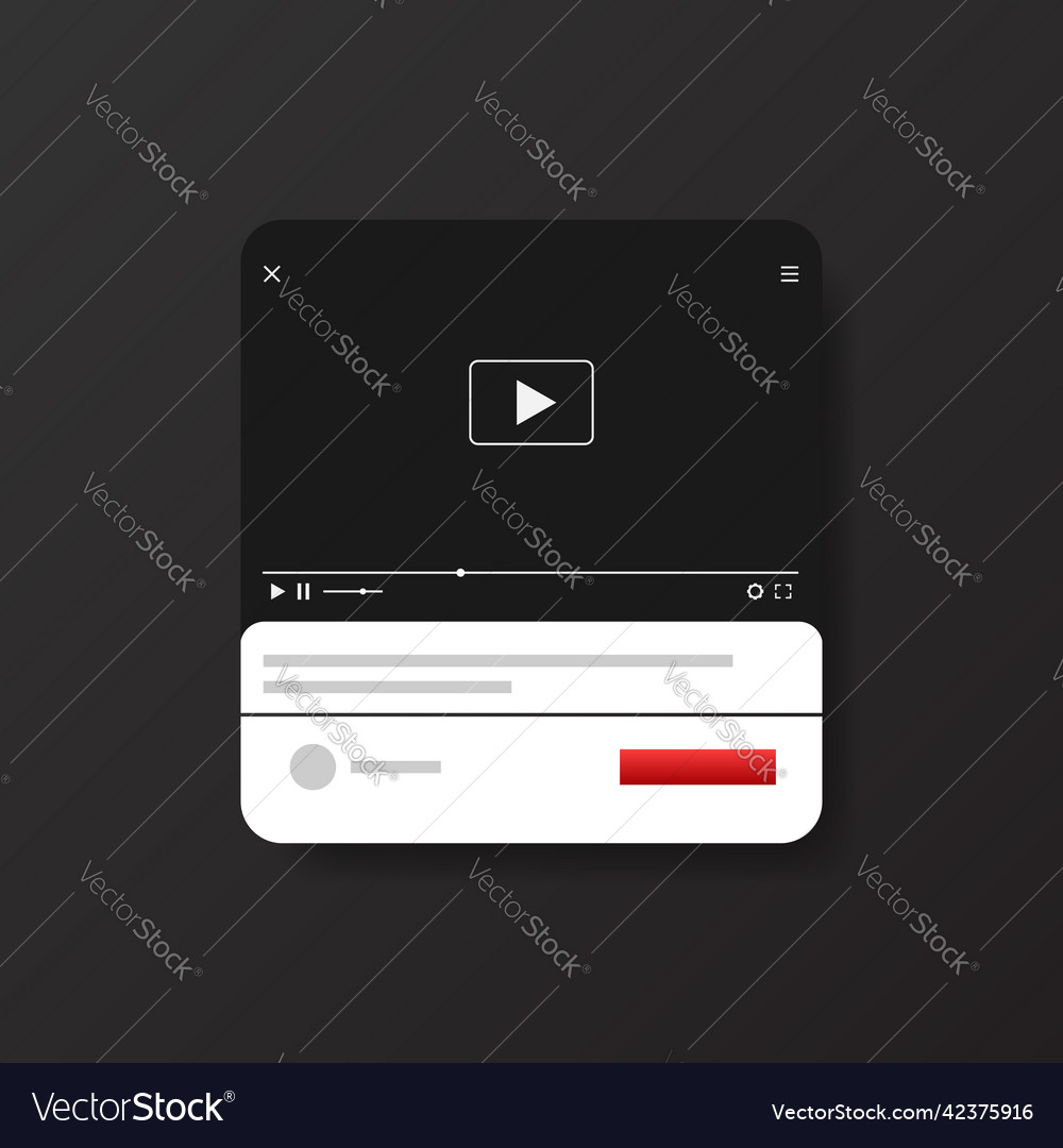 Video player for web design realistic window