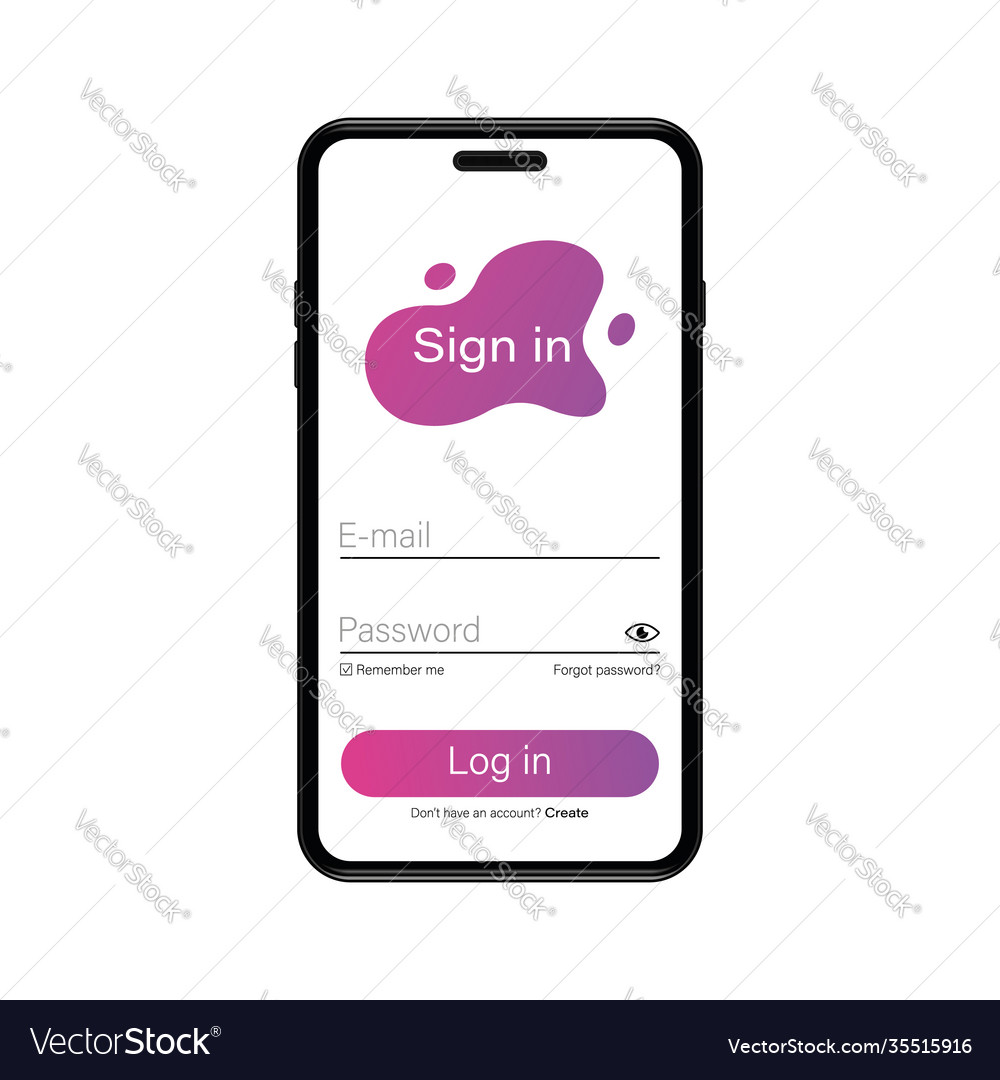 Web template and elements for registration vector image Web template and elements for registration