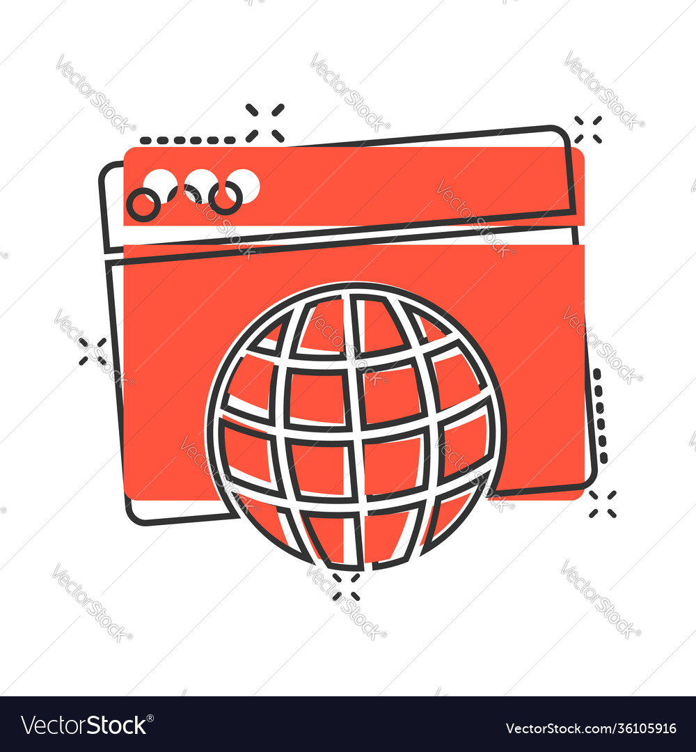 Website domain icon in comic style global