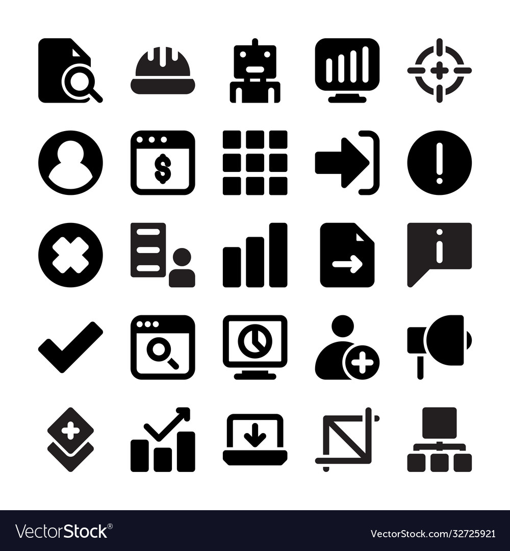 A set user interface solid icons
