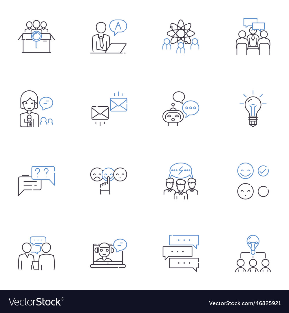 Assessing and comments line icons collection Vector Image Assessing and comments line icons collection
