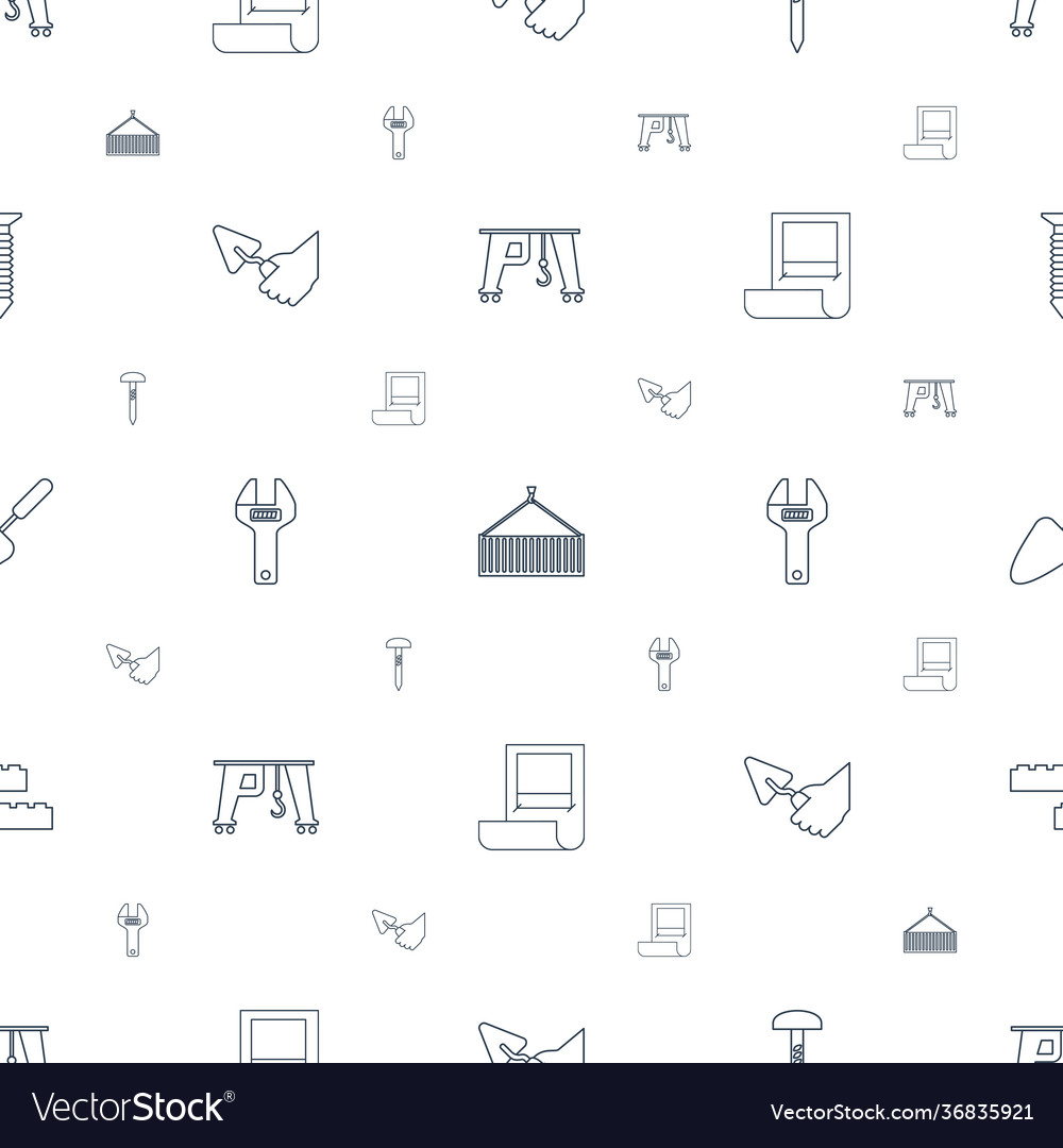 Build icons pattern seamless white background