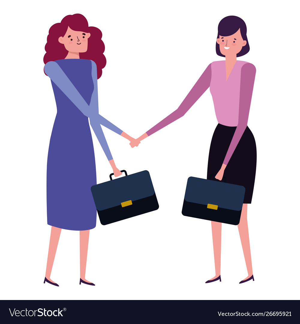 Businesswomen avatar with suitcase design