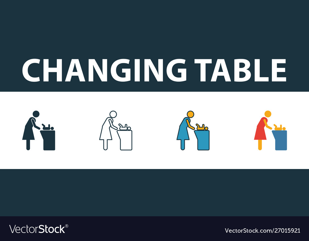 Changing table icon set four elements in different