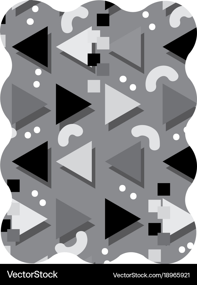 Contour grayscale rectangle with style memphis Vector Image