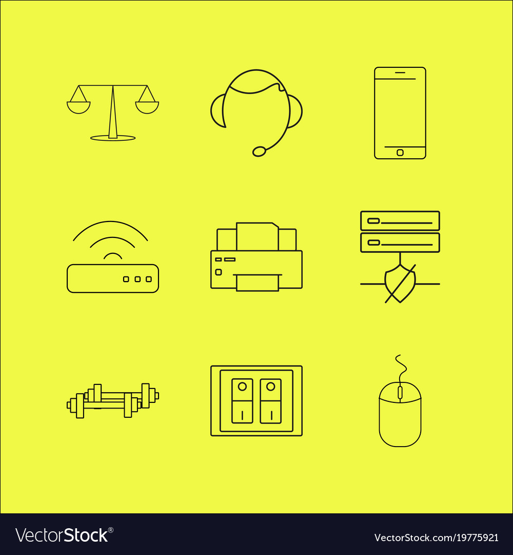 Devices linear icon set simple outline icons