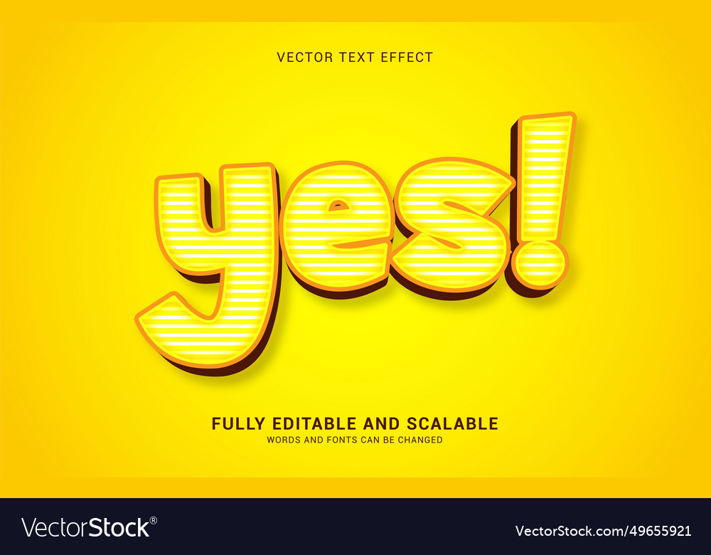 Editable text effect yes style