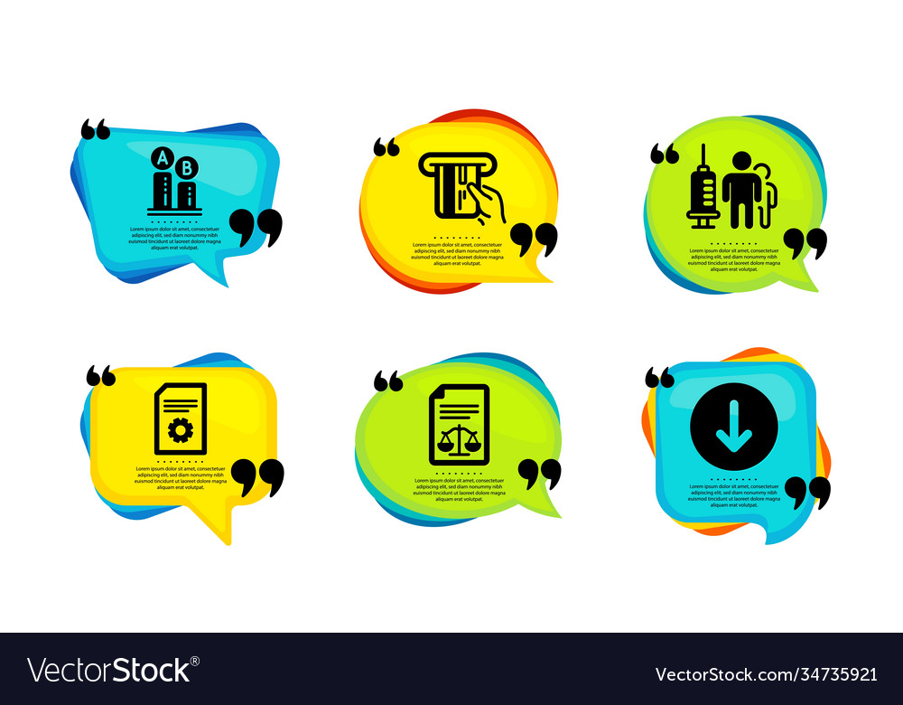 File settings credit card and ab testing icons vector image File settings credit card and ab testing icons