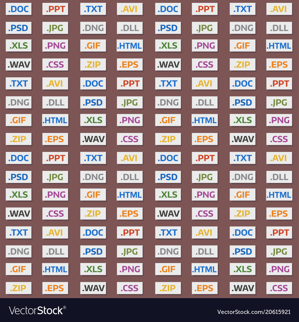 File types and formats seamless pattern background