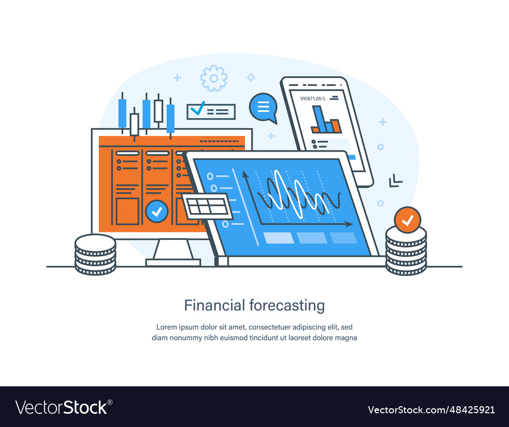 Financial Forecasting Process To Predict Future Vector Image Financial Forecasting Process To Predict Future Vector Image