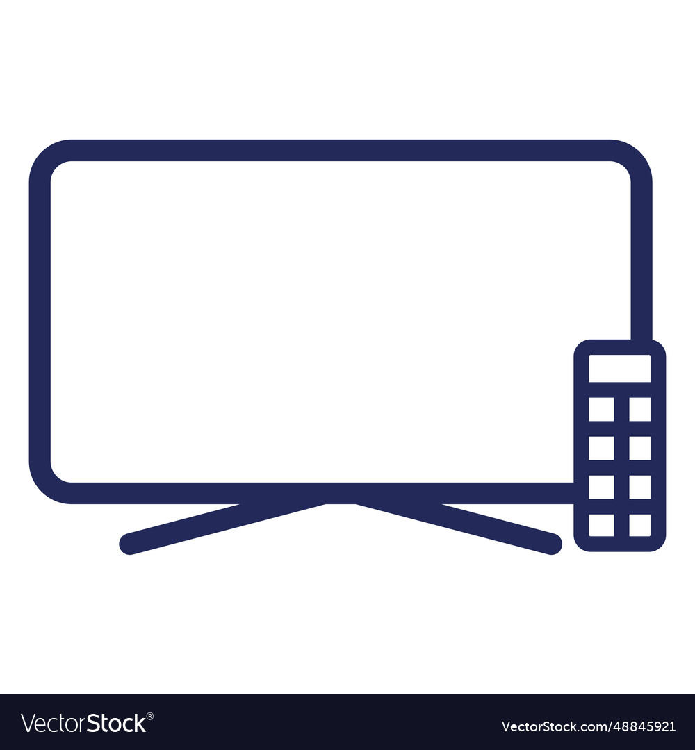 Flat television remote control stroke icon Vector Image