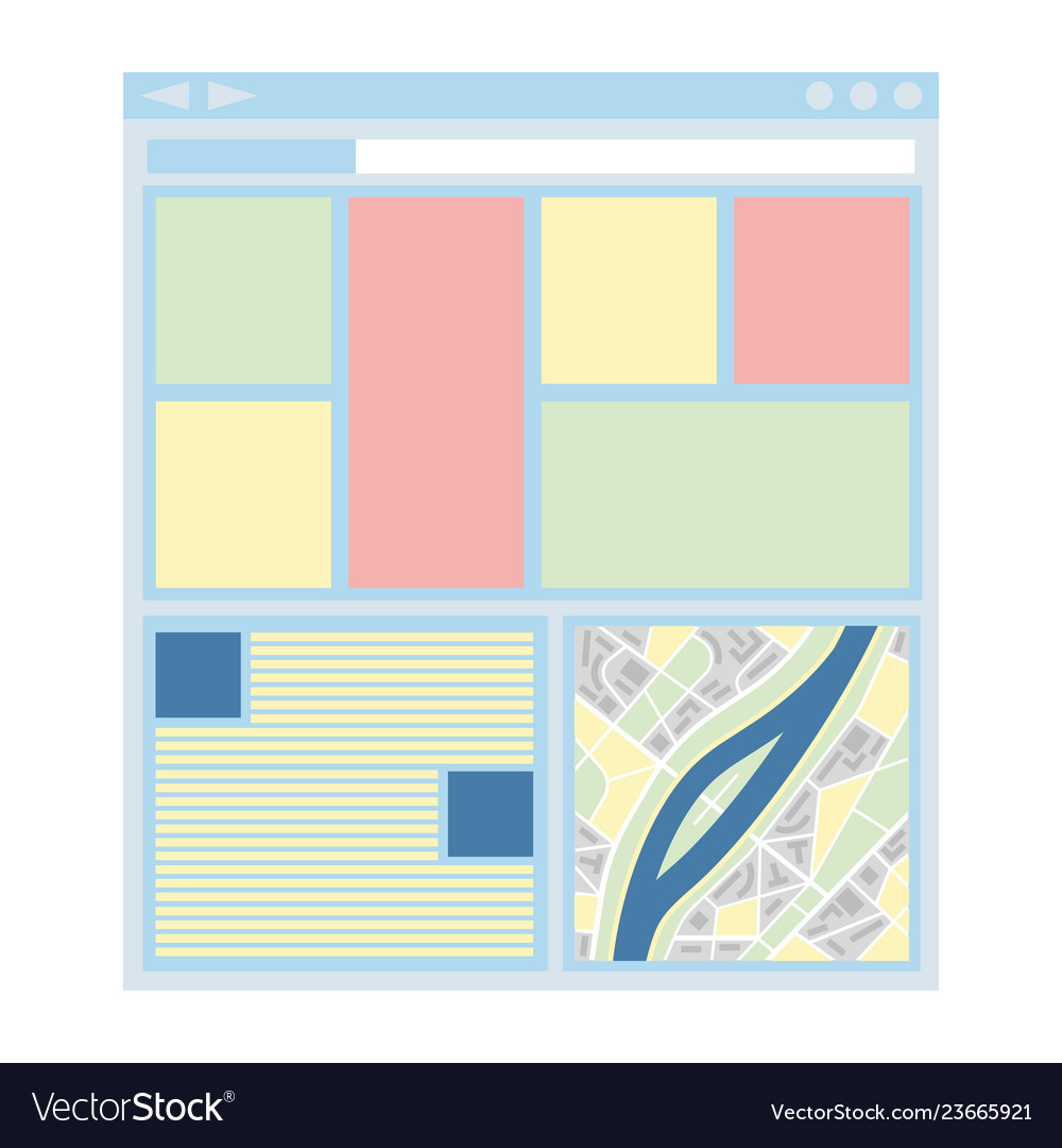 Flat website template web design technology Vector Image Flat website template web design technology