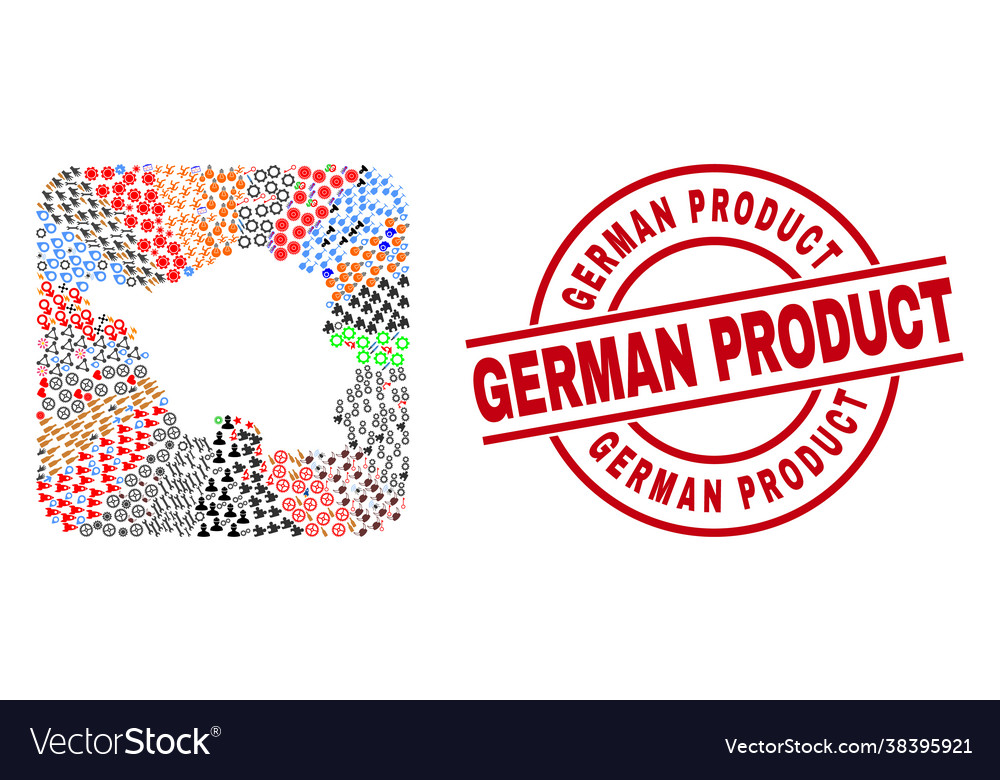 German product seal and saarland land map hole