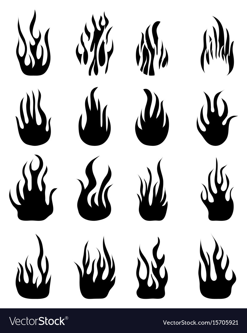 Icons flames Royalty Free Vector Image - VectorStock