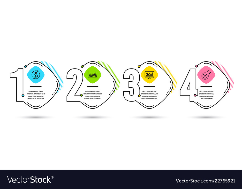 Line Graph Money Exchange And Statistics Icons Vector Image