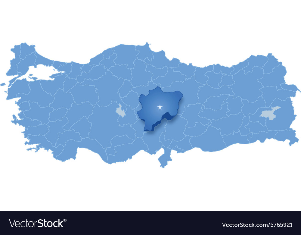 Map Of Turkey Kayseri Royalty Free Vector Image