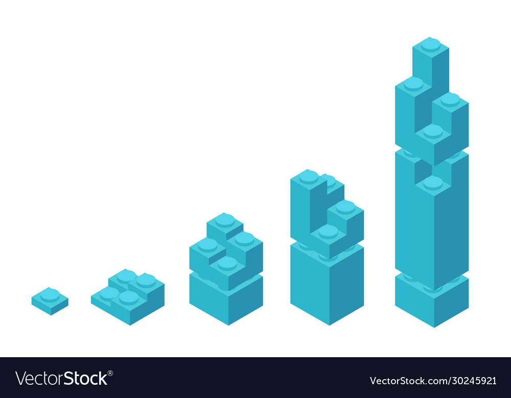 Plastic bricks size construction process stages