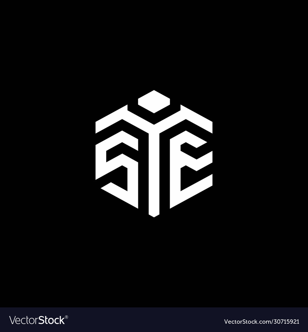 Se monogram logo with abstract hexagon style