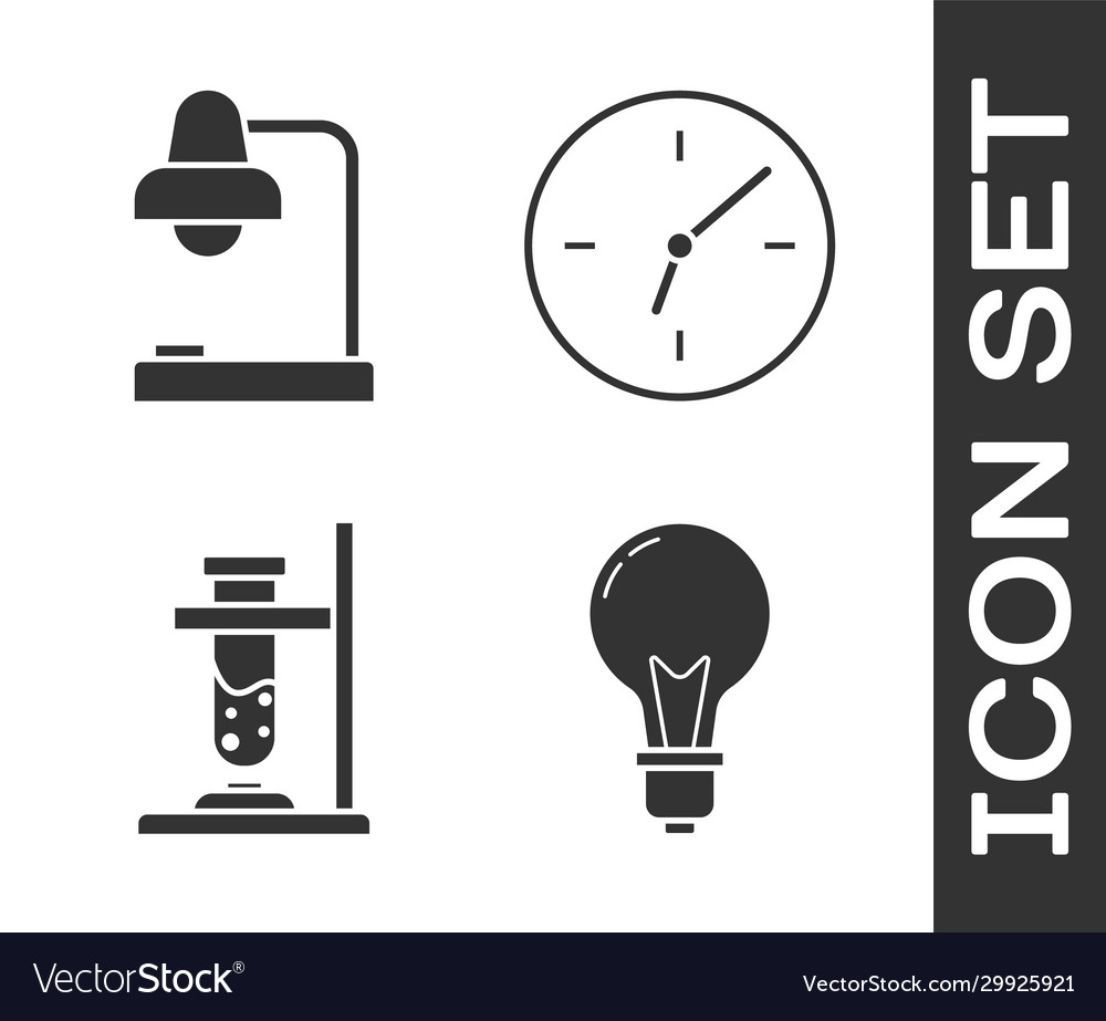 Set light bulb with concept idea table lamp Vector Image Set light bulb with concept idea table lamp