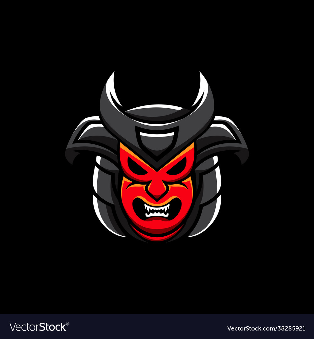 Shogun mascot logo design Royalty Free Vector Image