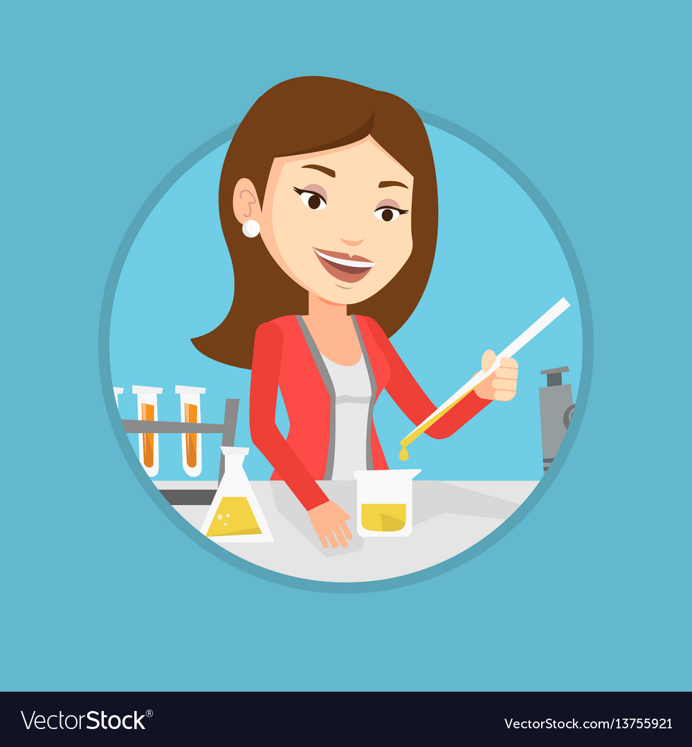 Student working at laboratory class Vector Image Student working at laboratory class