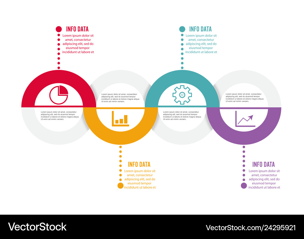 Template timeline infographic colored horizontal Vector Image