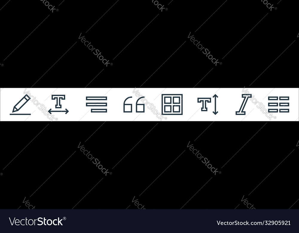 Text Editor Line Icons lineare Set Qualität Vector Image Text Editor Line Icons lineare Set Qualität