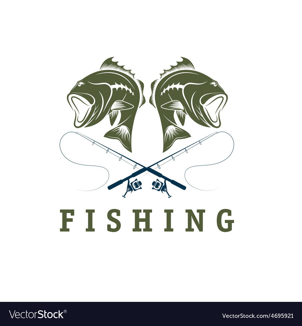 Vintage fishing design template