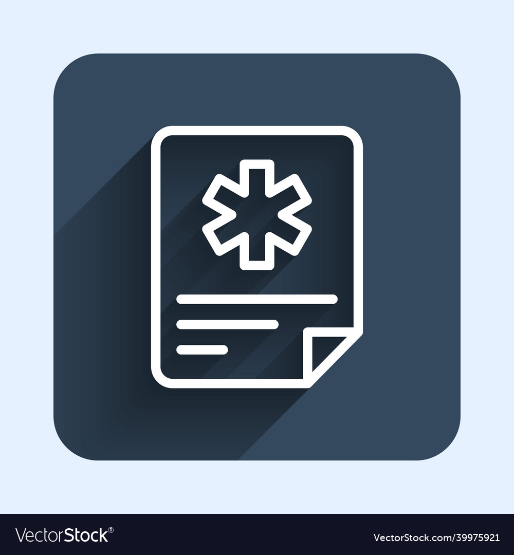 White line medical clipboard with clinical record