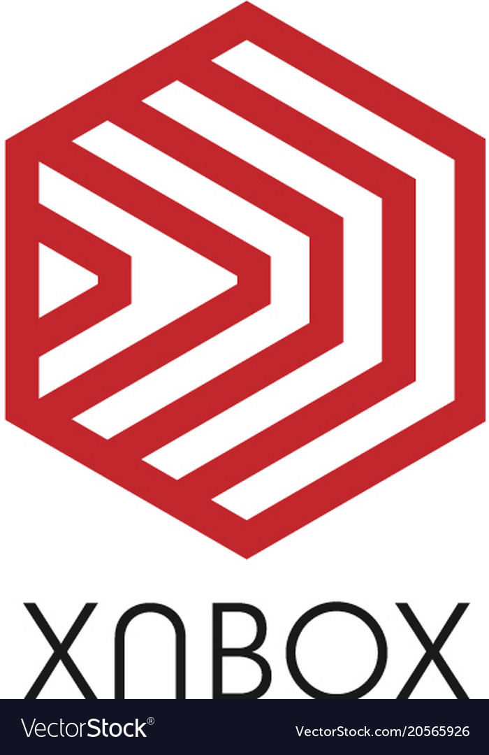 Abstract arrow in hexagon polygon box shape logo