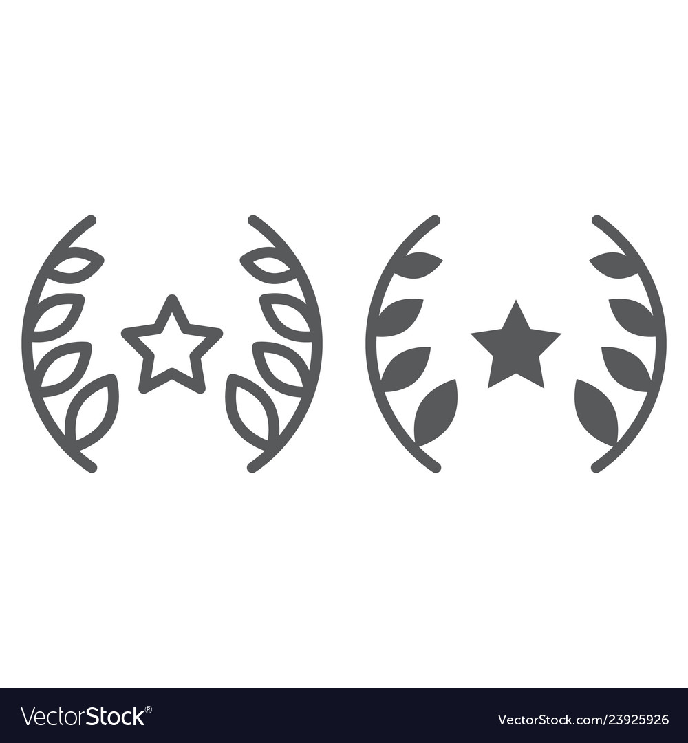 Awards line and glyph icon game winner vector image Awards line and glyph icon game winner
