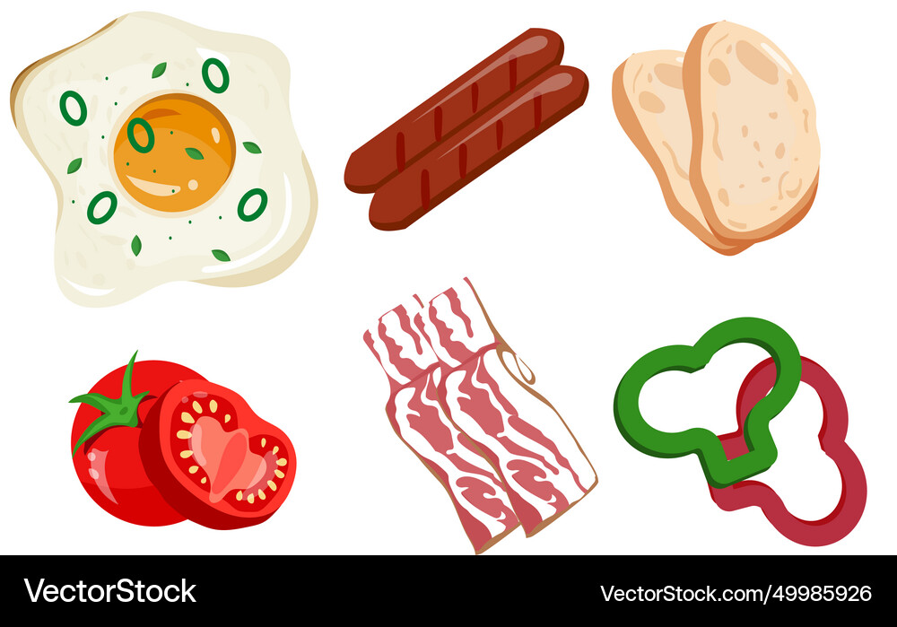 Breakfast set Royalty Free Vector Image - VectorStock