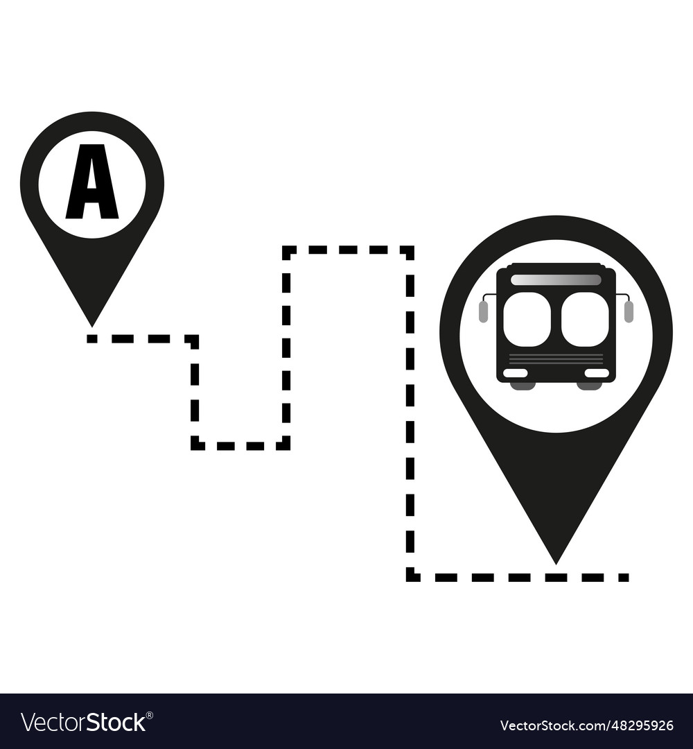 Bus path icon route stop points