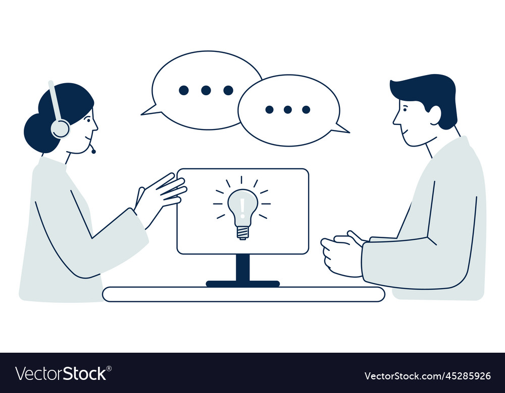 Business consultation client support icon vector image Business consultation client support icon