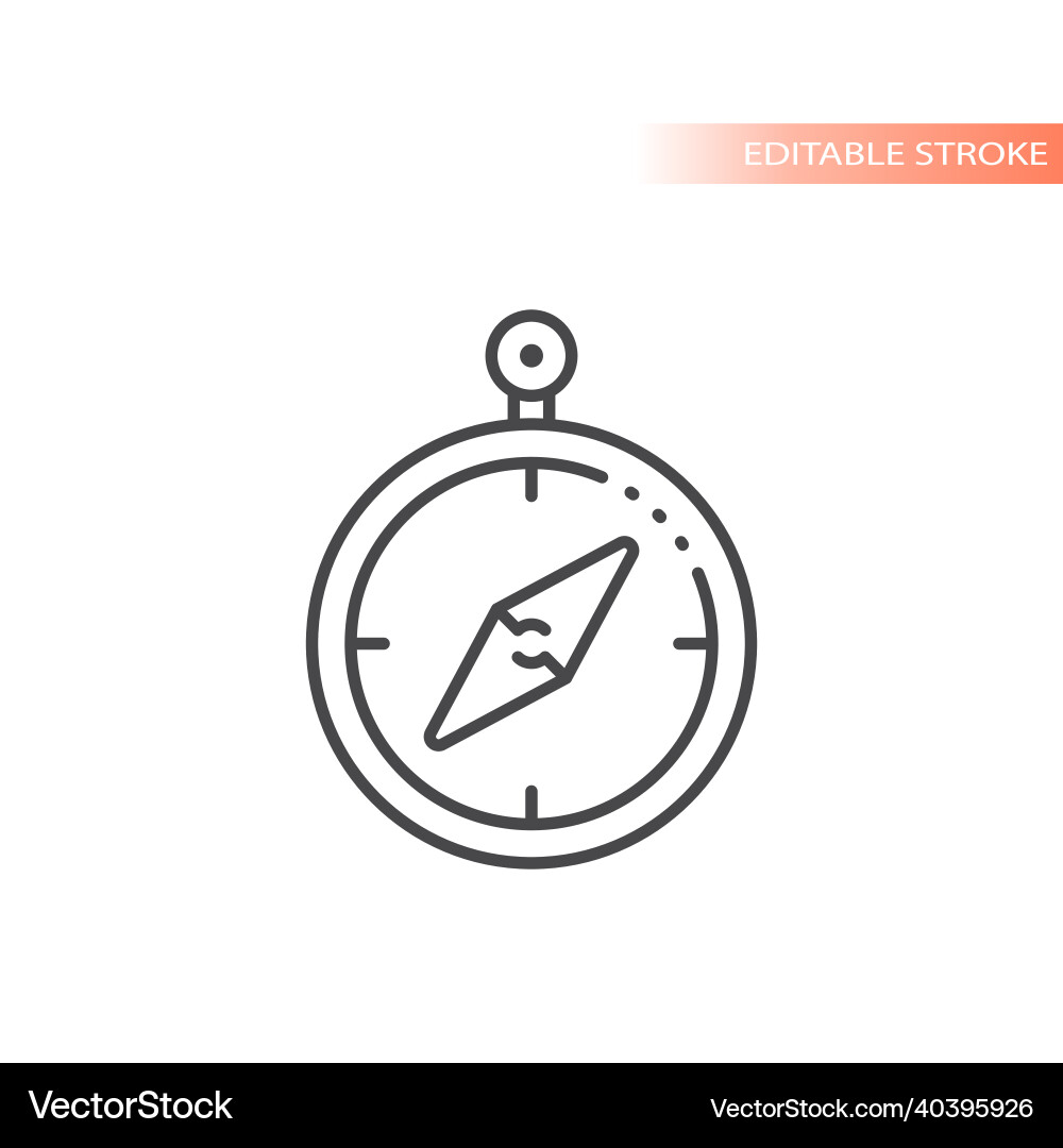 Compass thin line icon Royalty Free Vector Image