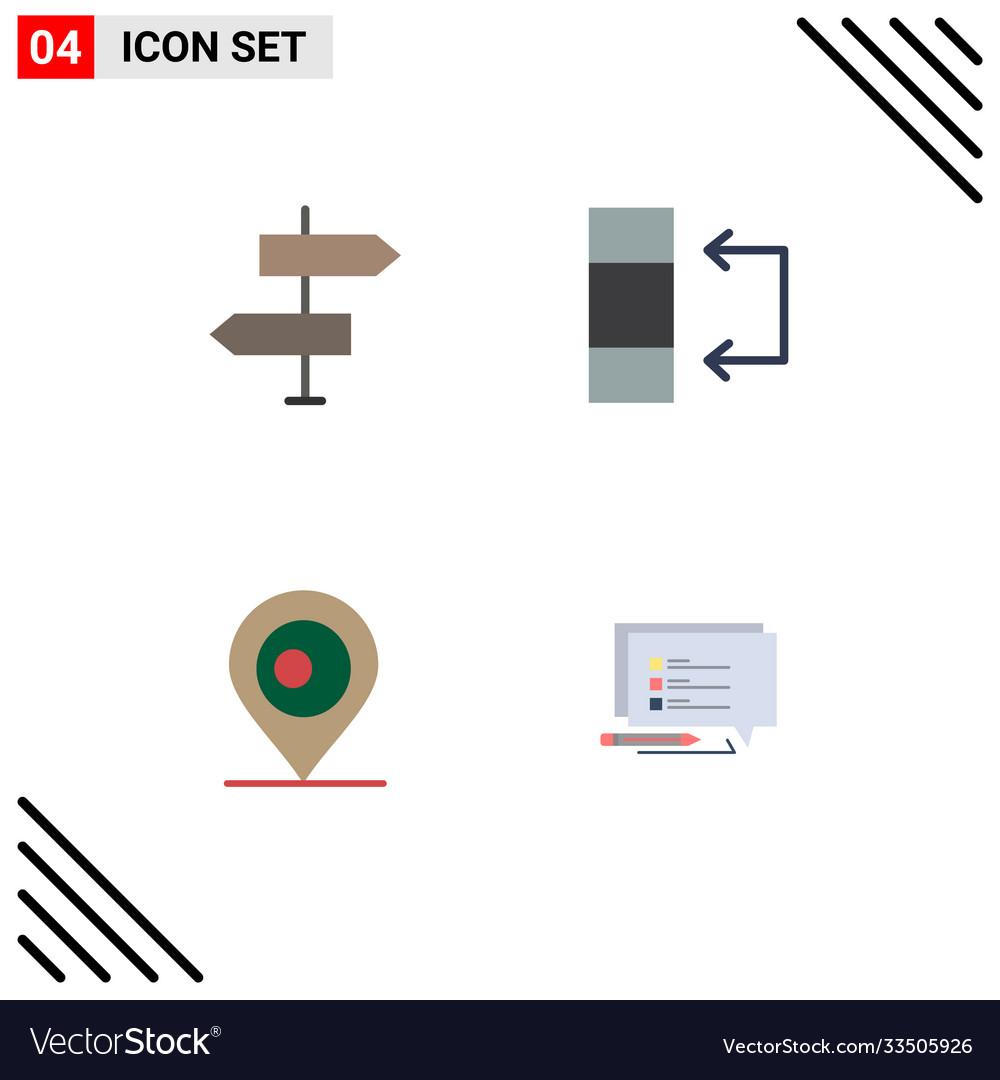 Editable line pack 4 simple flat icons