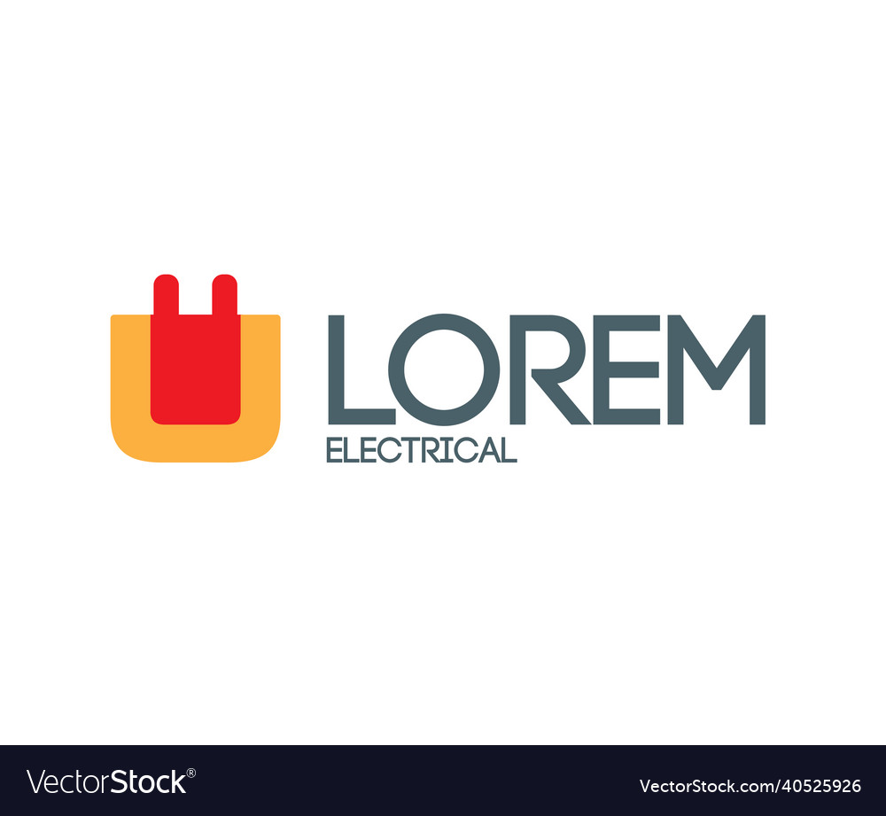 Elektrischer Stecker Logo Design vector image Elektrischer Stecker Logo Design