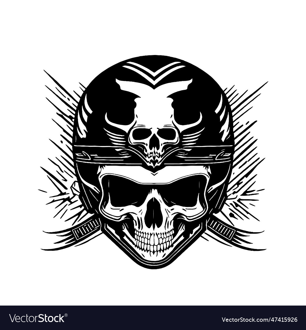 Female skull design with helmet Royalty Free Vector Image