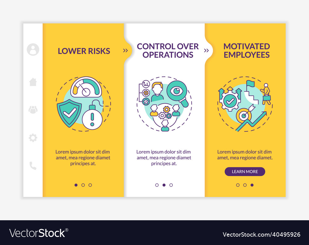 Internal growth advantages onboarding template Vector Image
