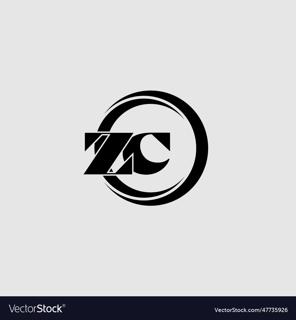 Letters zc simple circle linked line logo Vector Image Letters zc simple circle linked line logo