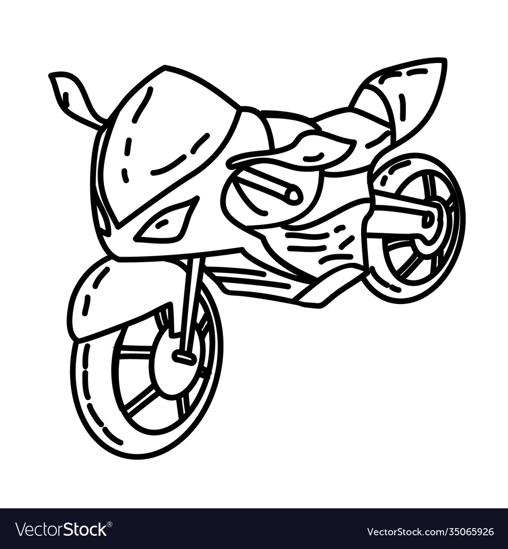 Motorcycle Doodle Vector Art PNG Images