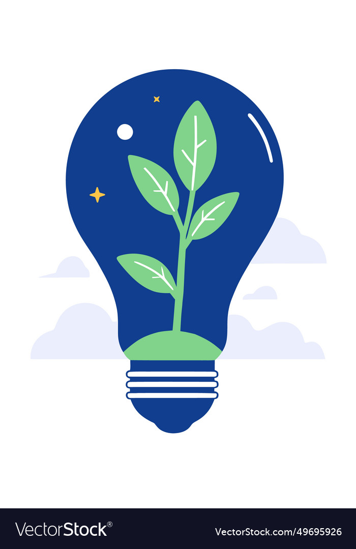 Plant inside a light bulb symbol of green energy Vector Image