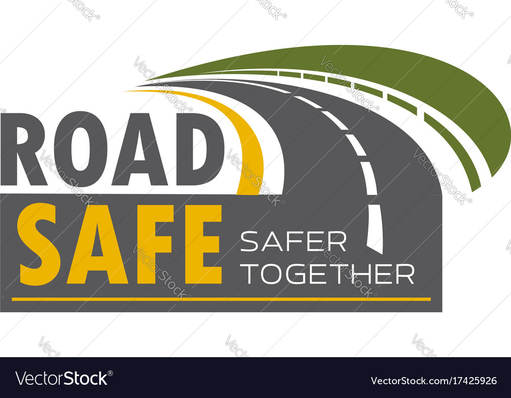 Road Safety Icon Design With Highway Turn Vector Image