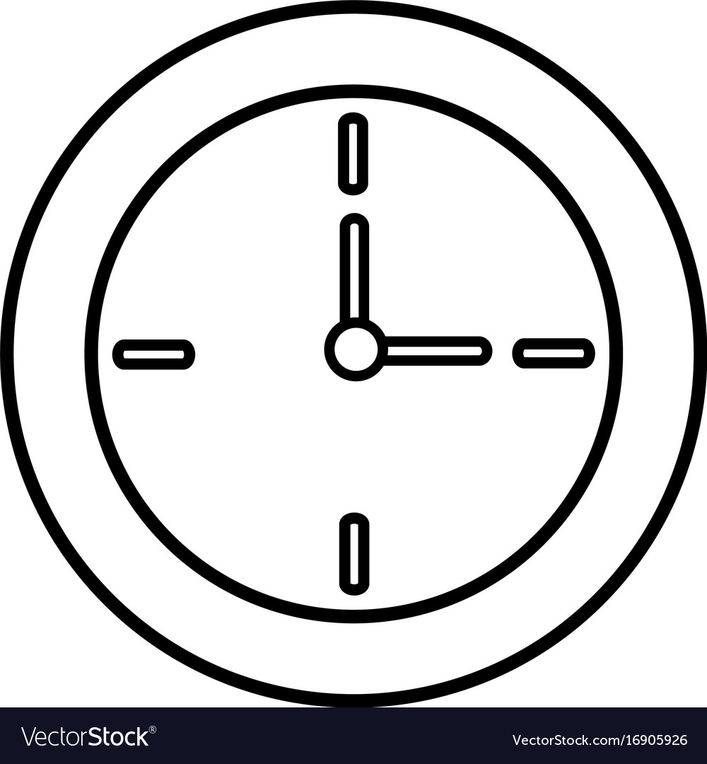 Round clock time hour decoration element line