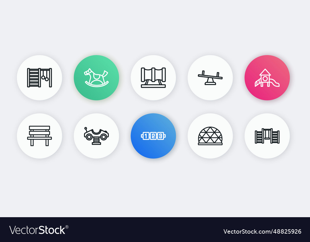 Set line education logic game slide playground Vector Image Set line education logic game slide playground