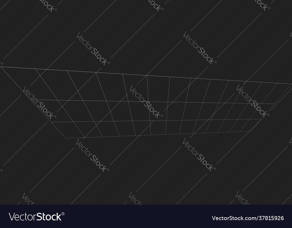Tilted skew 3d grid mesh vector image Tilted skew 3d grid mesh
